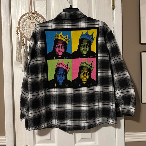 Black and white Biggie Smalls button down shirt - Picture 1 of 5